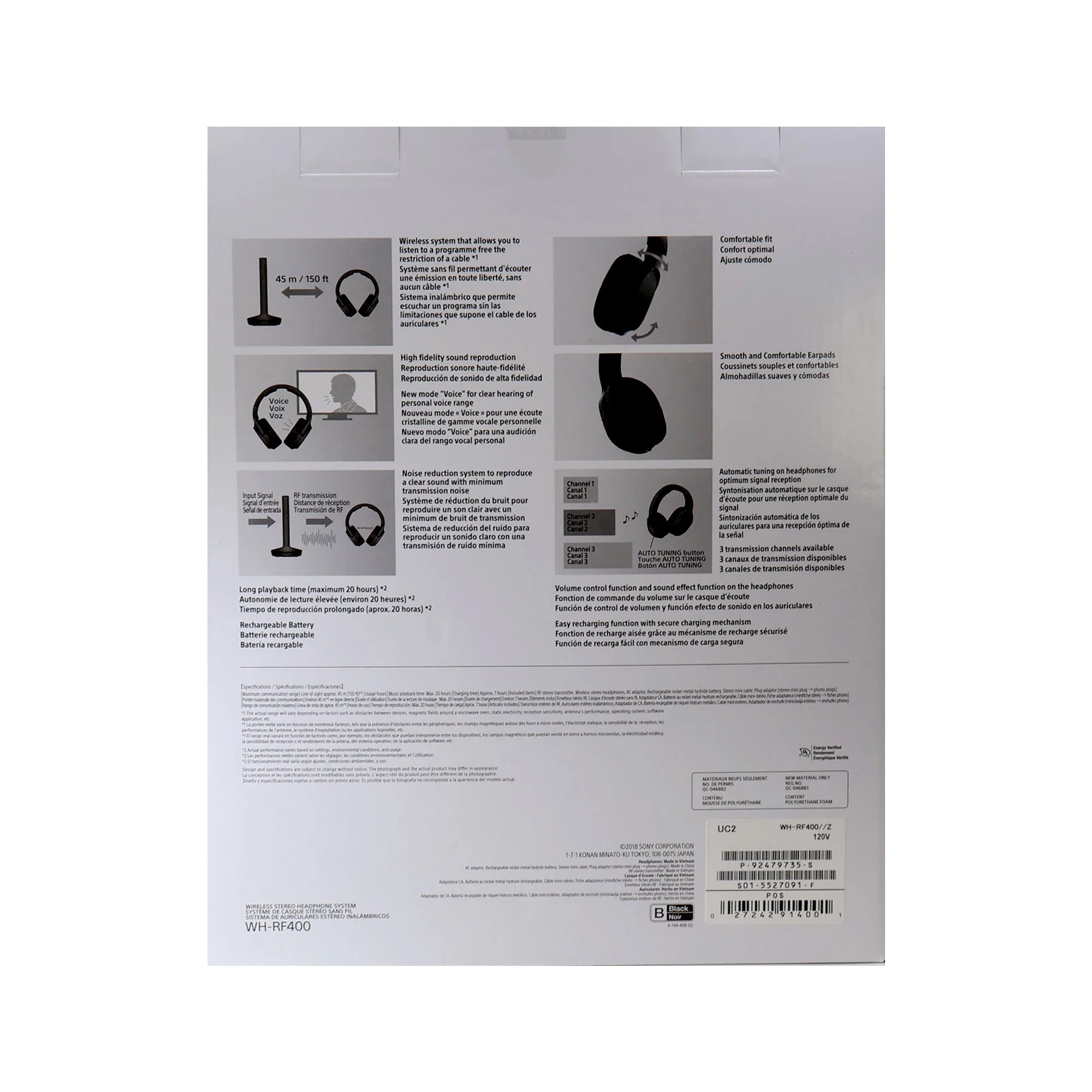 Sony RF400 Wireless Home Theater Headphones for Watching TV (WHRF400), Black - Image 7
