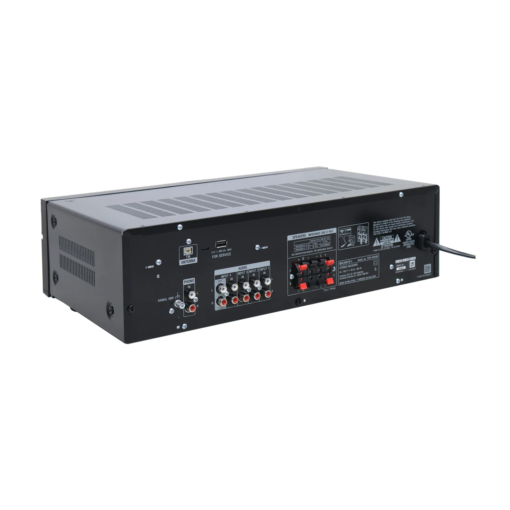 Sony STR-DH190 2-Channel Stereo Receiver Bluetooth with 2x 6ft HDMI Cables - Image 4