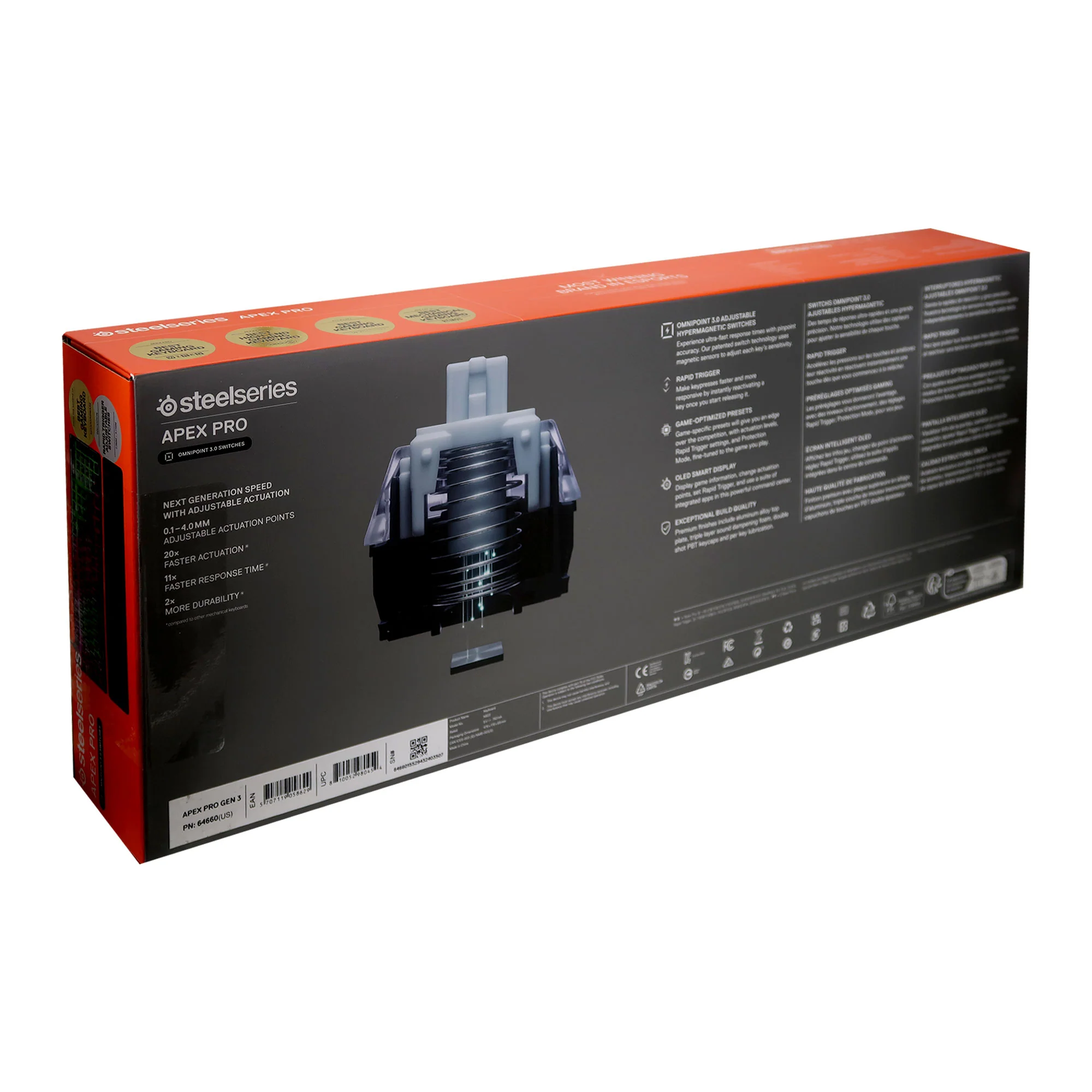 SteelSeries Apex Pro Full Size Wired OmniPoint Gaming Keyboard Gen 3 (Black) - Image 3