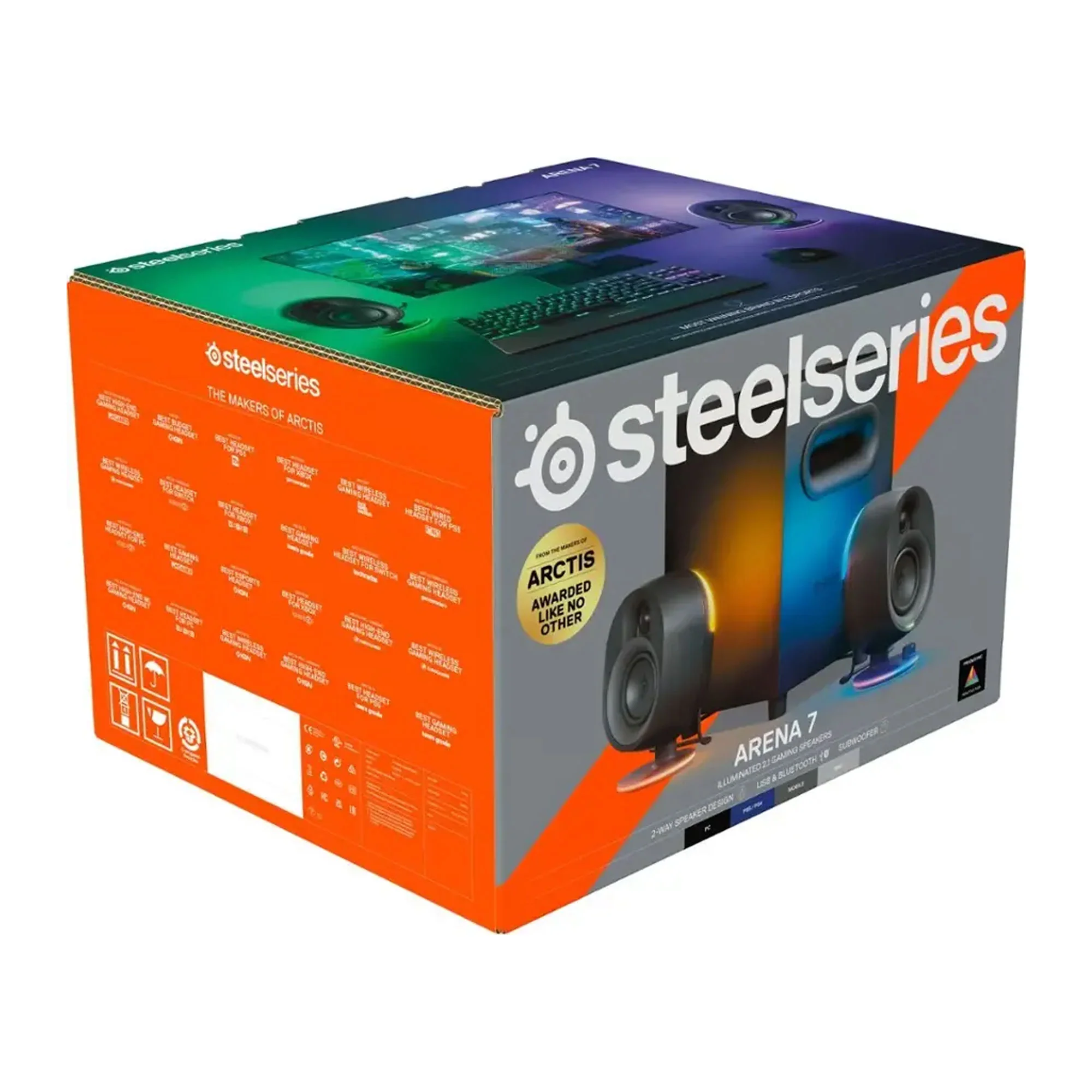 SteelSeries Arena 7 Reactive RGB Illuminated 2.1 Gaming Speakers with Powerful Bass, Subwoofer, and Bluetooth - For PC, PlayStation, Mobile - Image 4