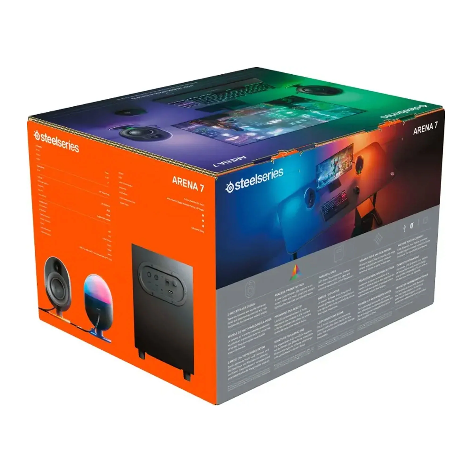 SteelSeries Arena 7 Reactive RGB Illuminated 2.1 Gaming Speakers with Powerful Bass, Subwoofer, and Bluetooth - For PC, PlayStation, Mobile - Image 5