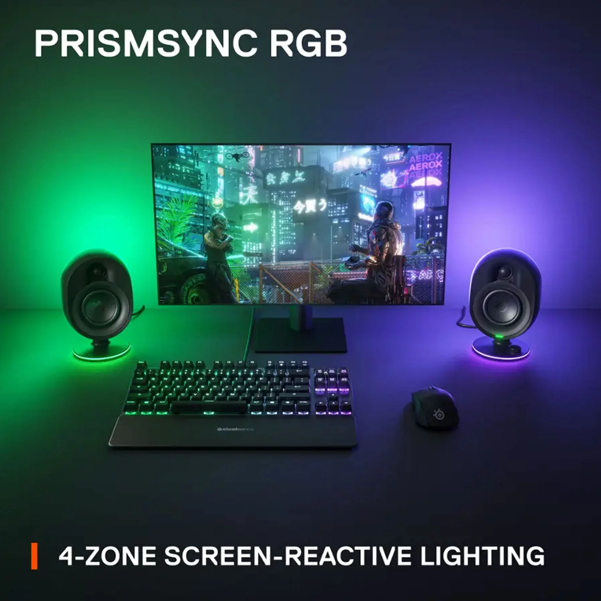 SteelSeries Arena 7 Reactive RGB Illuminated 2.1 Gaming Speakers with Powerful Bass, Subwoofer, and Bluetooth - For PC, PlayStation, Mobile - Image 8