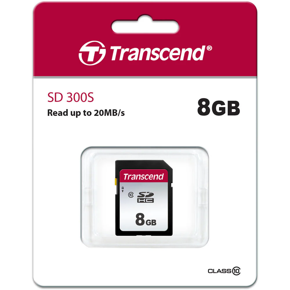 4x Transcend 8GB TS8GSDC300S SDHC Memory Card with Memory Card Holder - Image 3