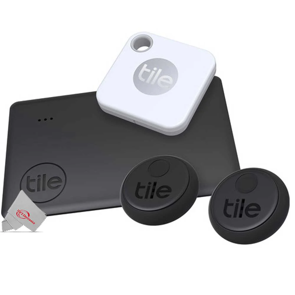 Tile Essentials (2020) 4-pack (1 Mate, 1 Slim, 2 Stickers) - Bluetooth Tracker & Item Locators for Keys, Wallets, Remotes & More; Easily Find All Your Things - Image 2