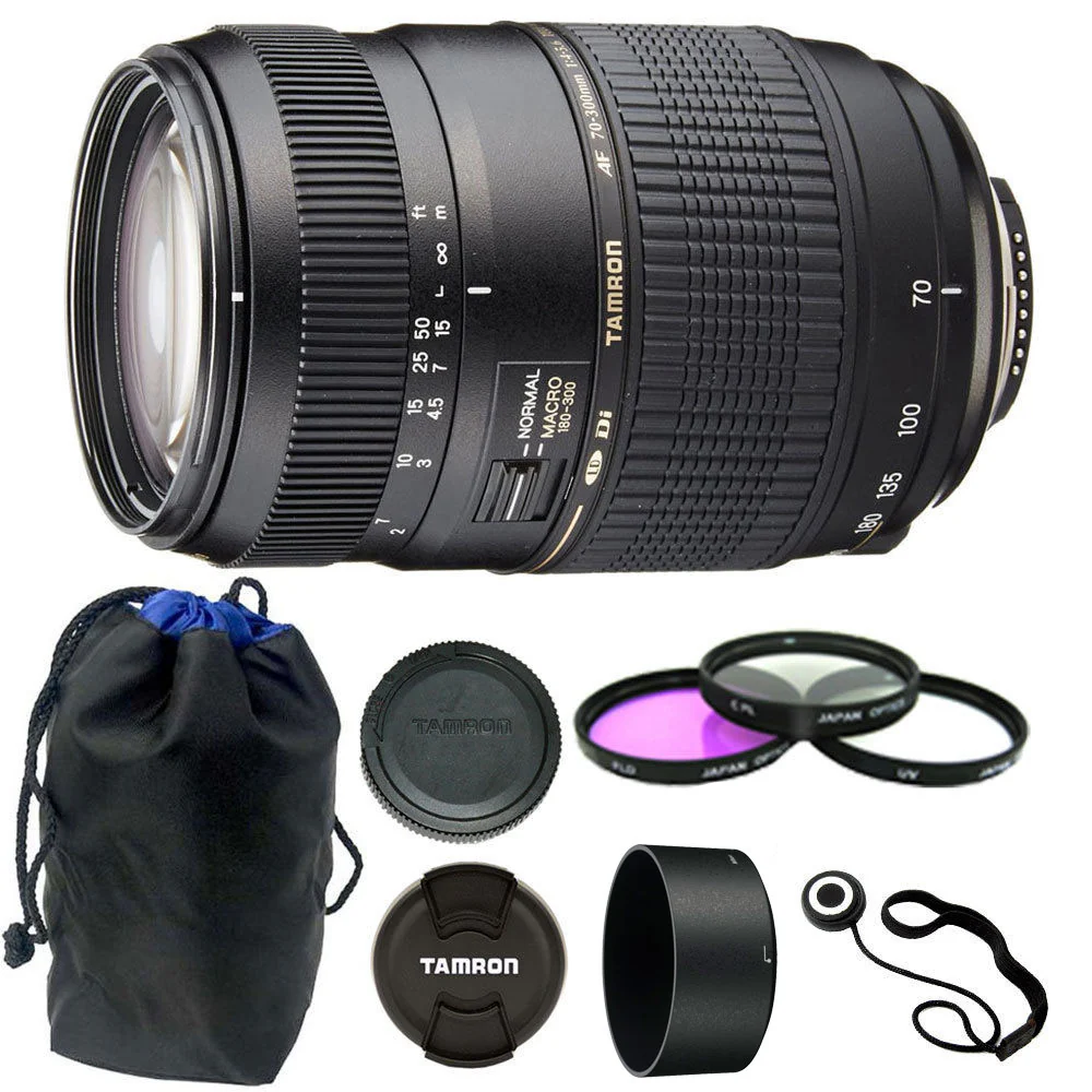 Tamron Zoom Telephoto AF 70-300mm f/4-5.6 Di LD Macro Autofocus Lens with Accessory Bundle for Canon