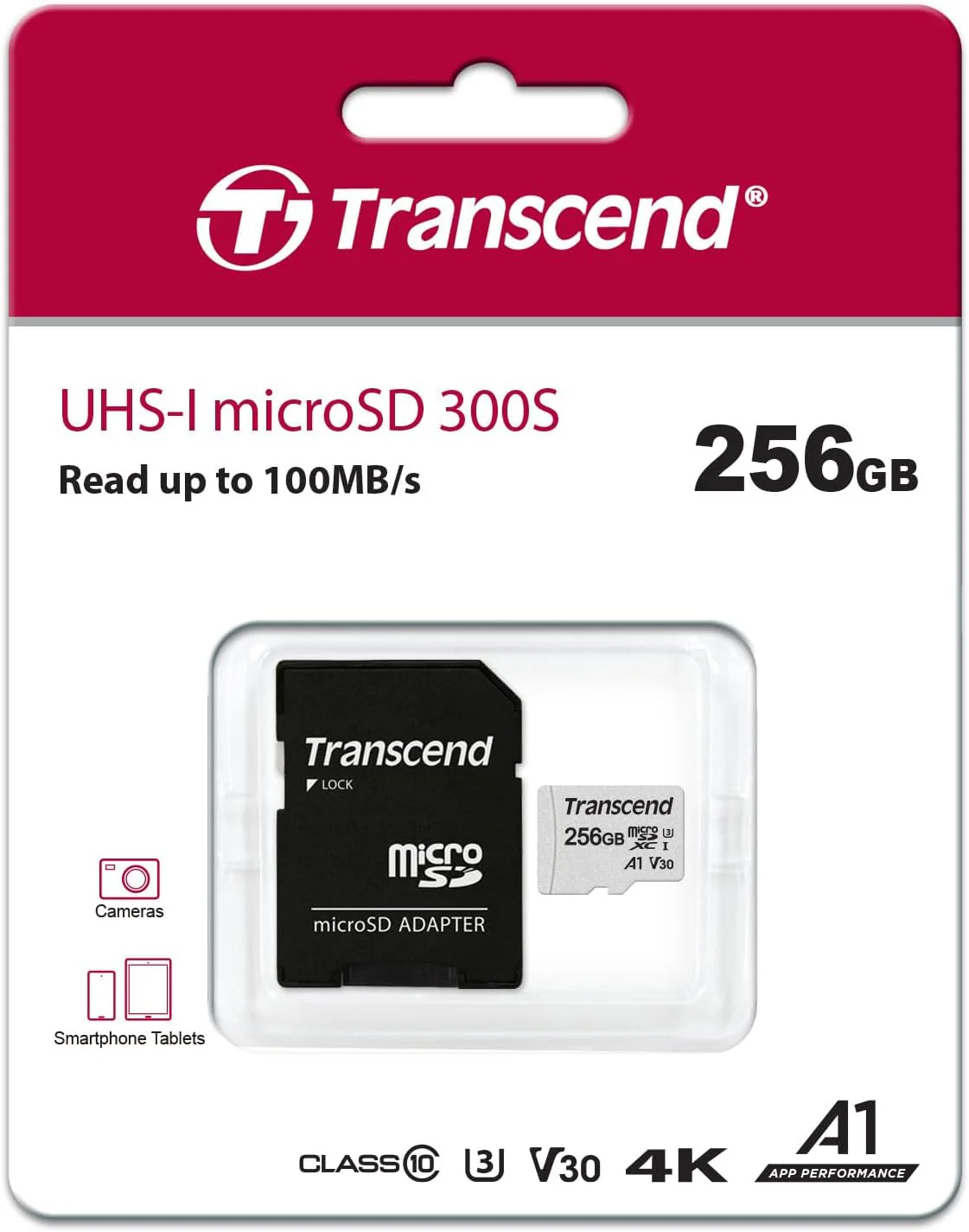 Transcend 256GB 300S UHS-I microSDXC Memory Card with SD Adapter - Image 3