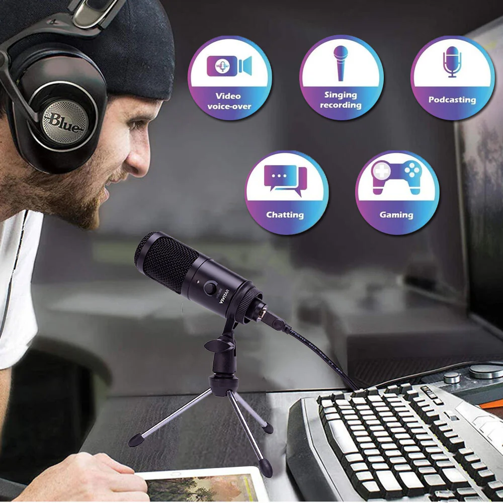 Vivitar Cardioid Condenser Recording USB Microphone Great for Podcasting with Mic Stand and Smartphone Strand - Image 5