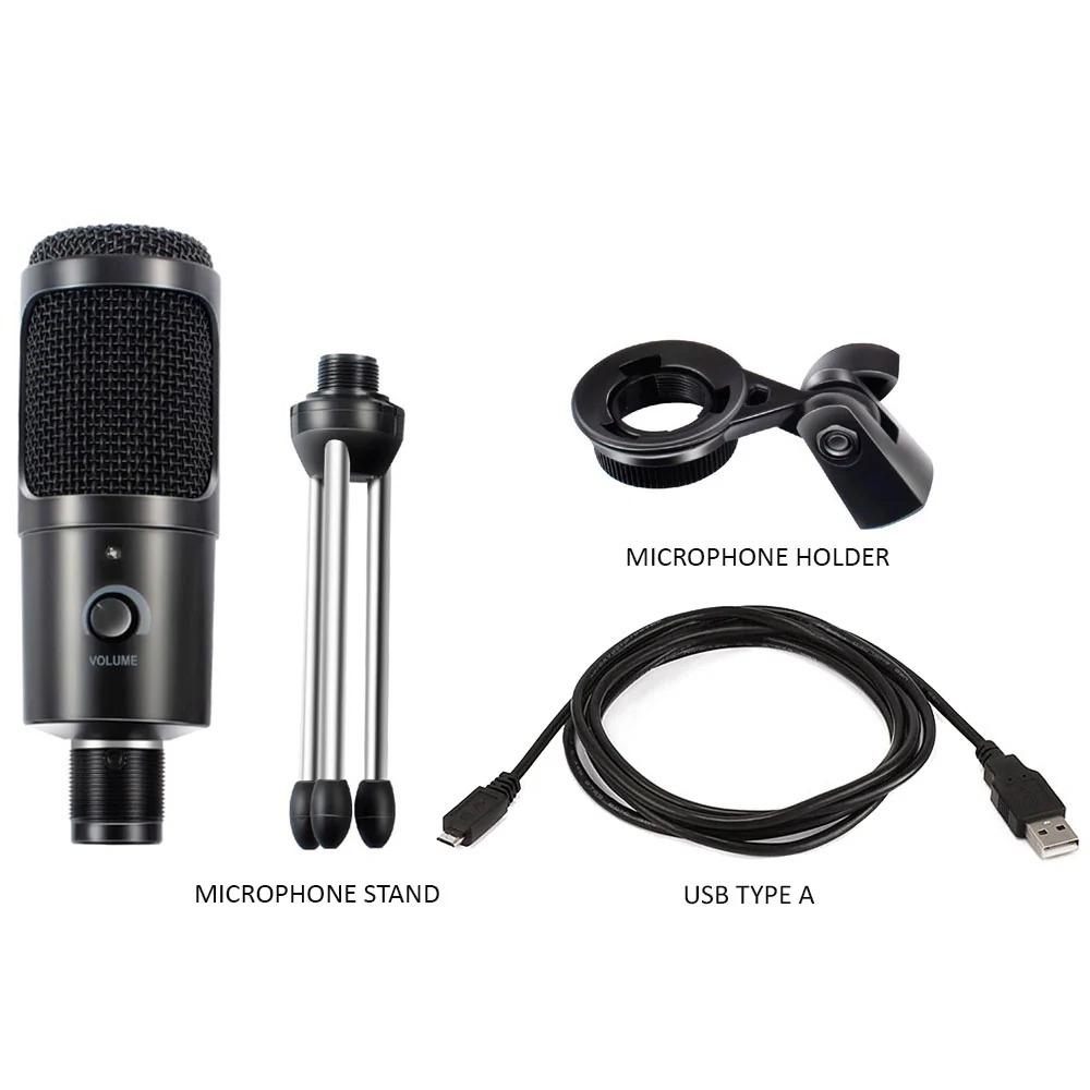 Vivitar Cardioid Condenser Recording USB Microphone Great for Podcasting with Mic Stand and Smartphone Strand - Image 6