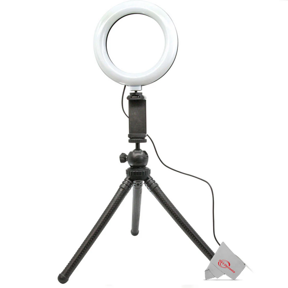 Vidpro Dual Wireless Lavelier Mic Set and 6" LED Ring Light with 12" Stand Podcasting Essential Kit - Image 8