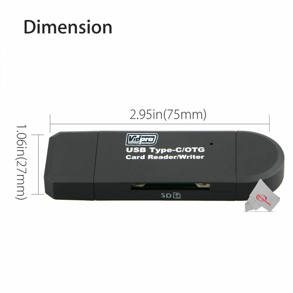 VidPro USB 2.0 Type-C microSD and SD Card Reader - Image 4