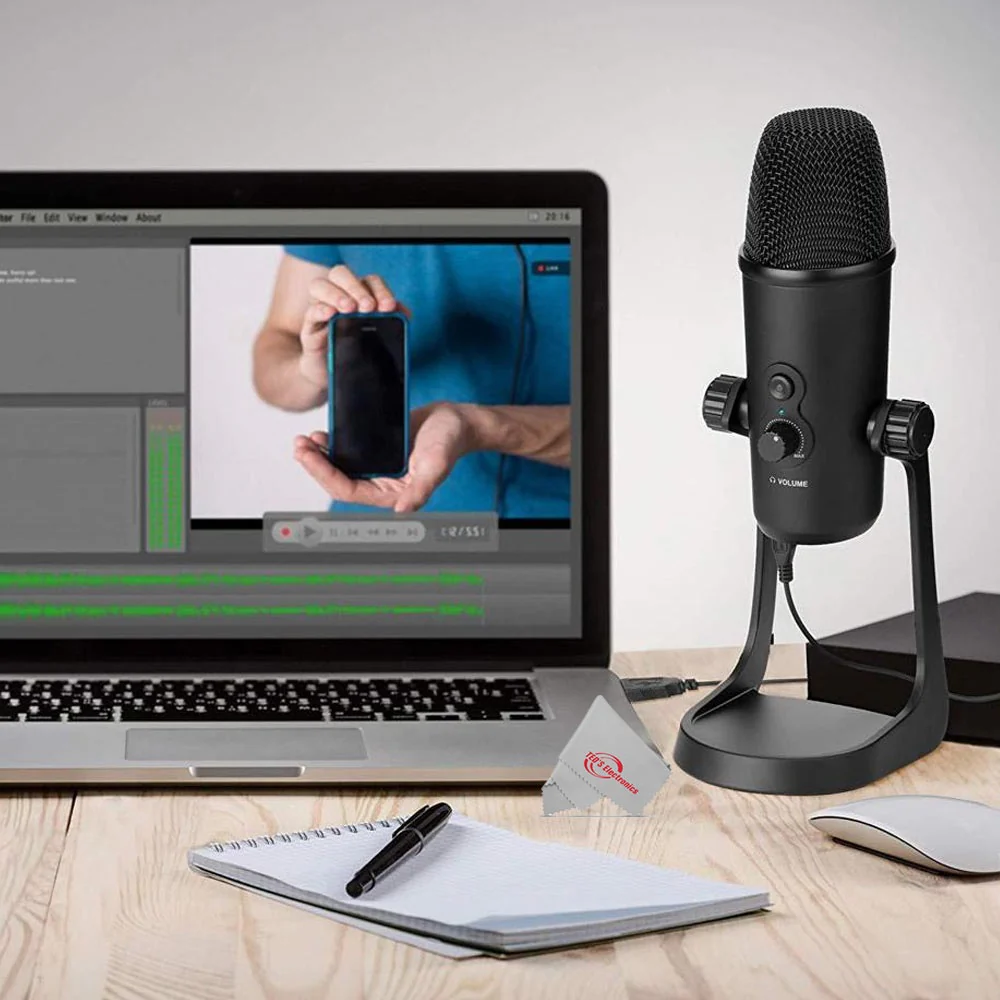 Vidpro XM-USB Studio Recording USB Stereo Microphone with Desktop Stand fpr Womdpws and Mac Computers - Image 6
