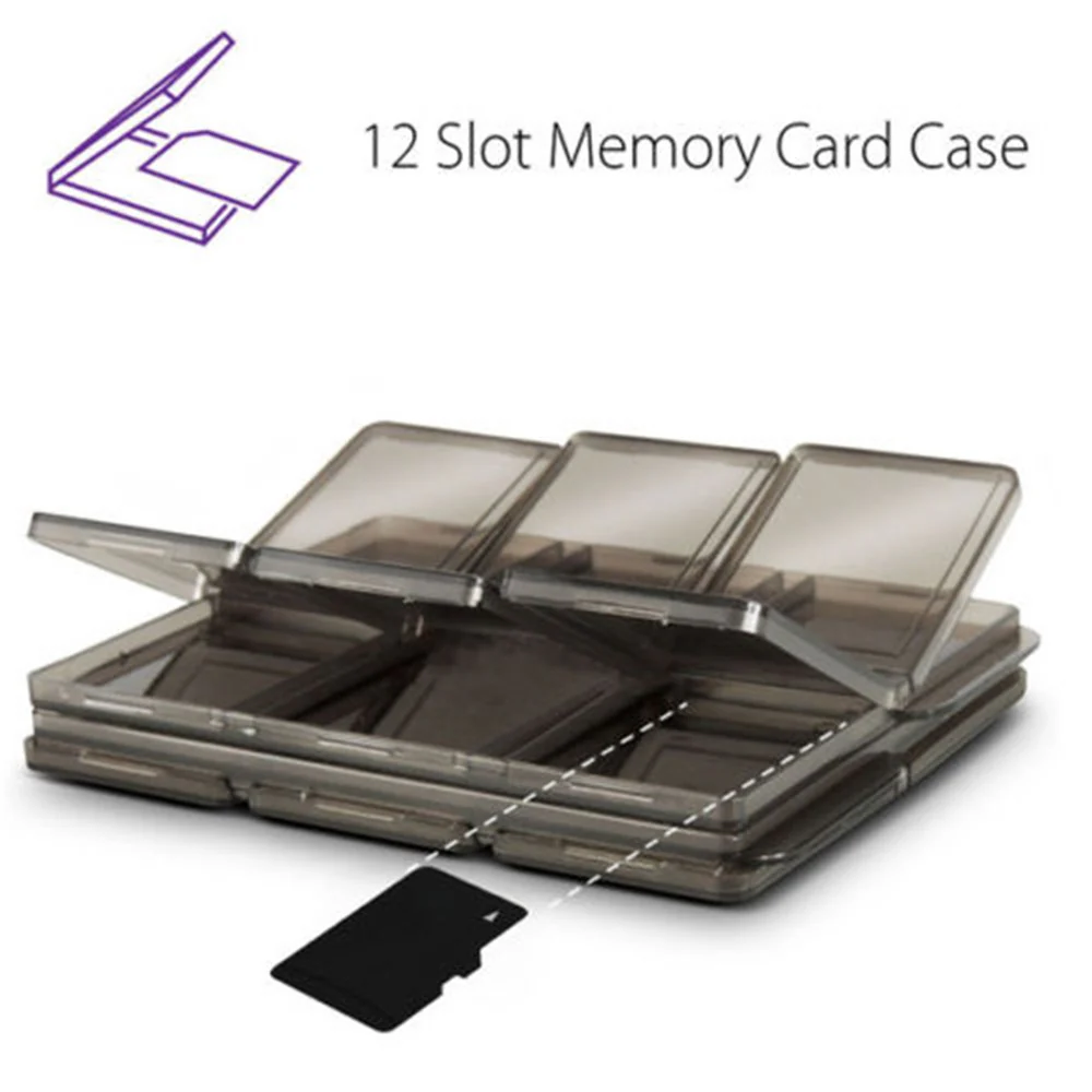 12 Slot SD Media Card Holder Clear Plastic w/ Snap Top Lids - Image 6