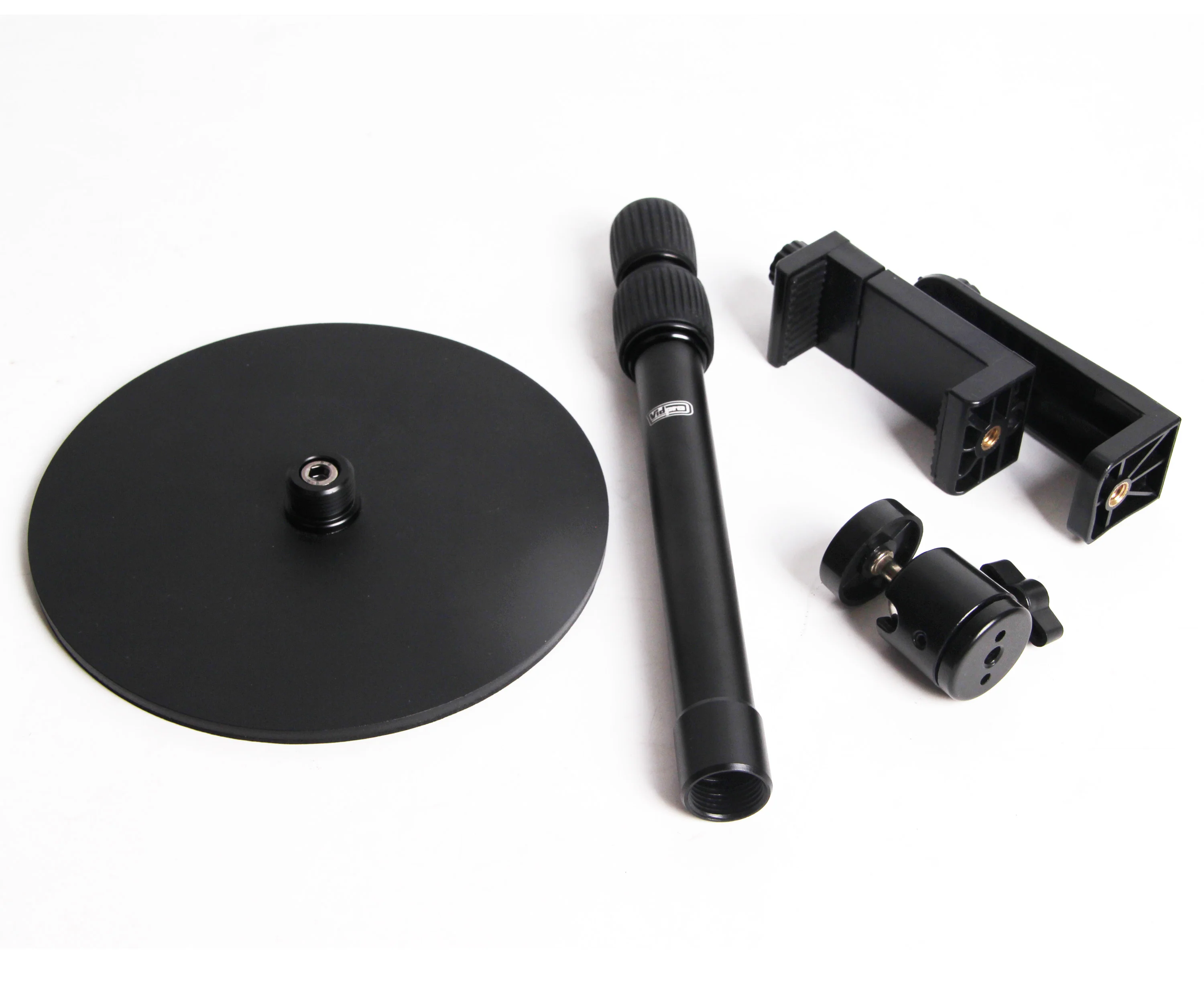 Vidpro ST18 Camera Smartphone Webcam Desktop Stand - 1/4" Screw Mount, 8 - 18" Height Adjustable Table Stand for DSLR, Cameras, Phone, Mevo, Webcam, Lights and More and VIVITAR multi functional selfie light, 2850mAH battery - Image 5