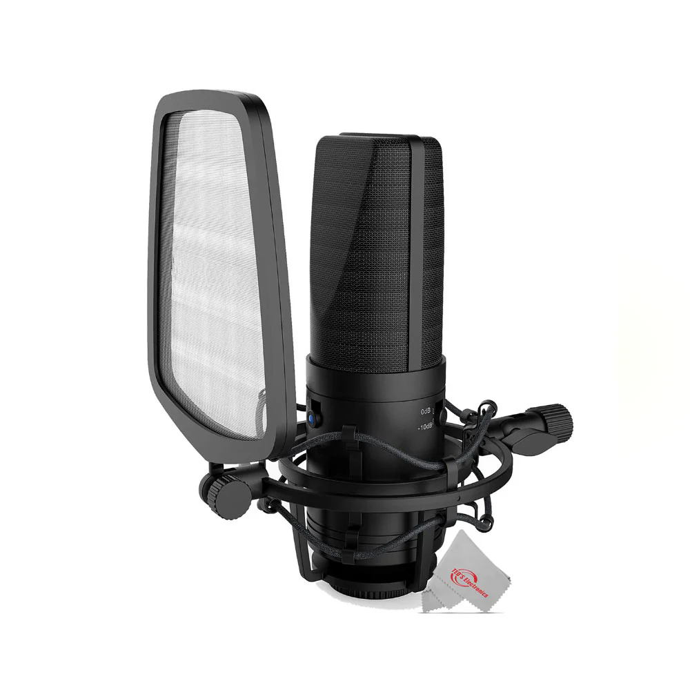 Vidpro XM-SC Professional Studio Recording Cardioid Condenser XLR Microphone with Zoom AMS-22 2x2 USB Audio Interface for Music and Streaming 2 Inputs / 2 Outputs - Image 4