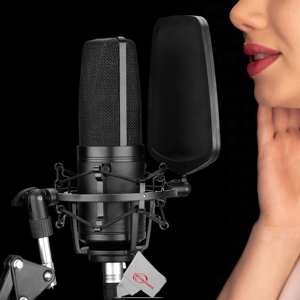 Vidpro XM-SC Professional Studio Recording Cardioid Condenser XLR Microphone with Zoom AMS-22 2x2 USB Audio Interface for Music and Streaming 2 Inputs / 2 Outputs - Image 5