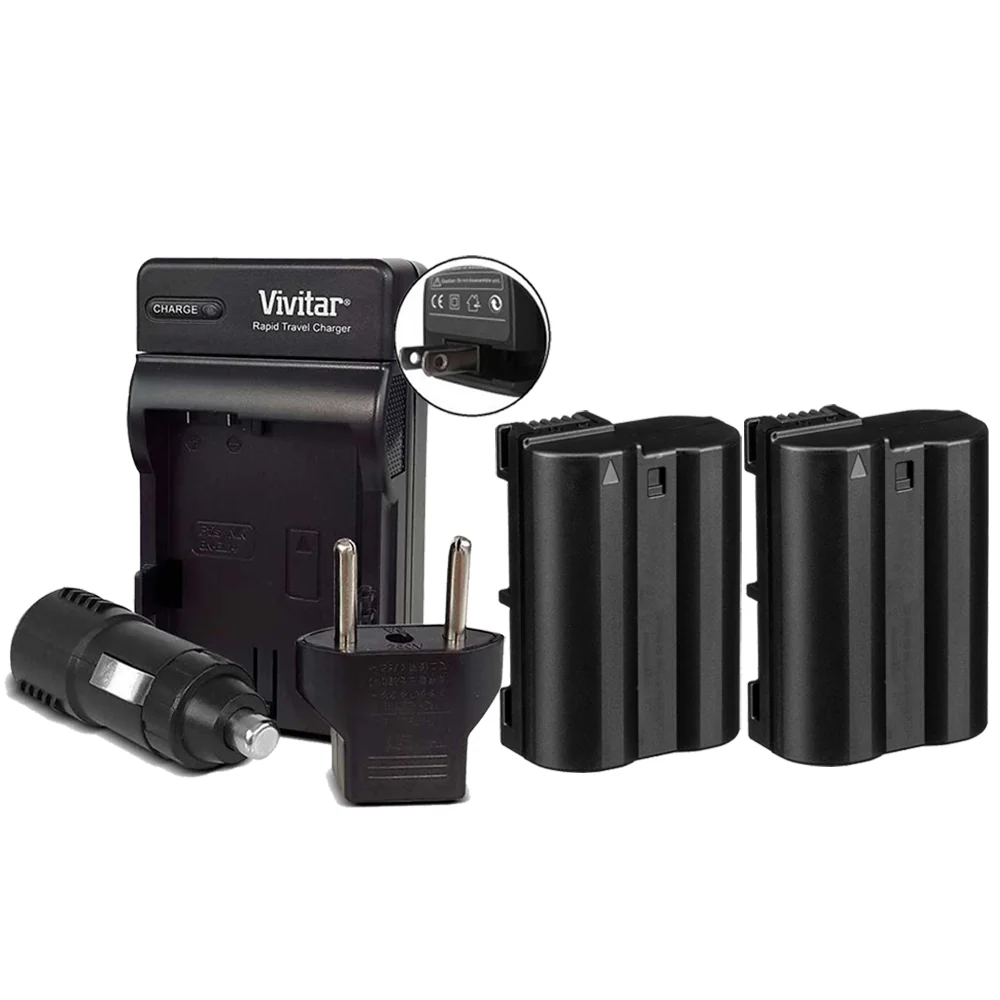 2x Vivitar Replacement Rechargeable Battery for Nikon EN-EL15c + MH-25 Replacement Battery Charger