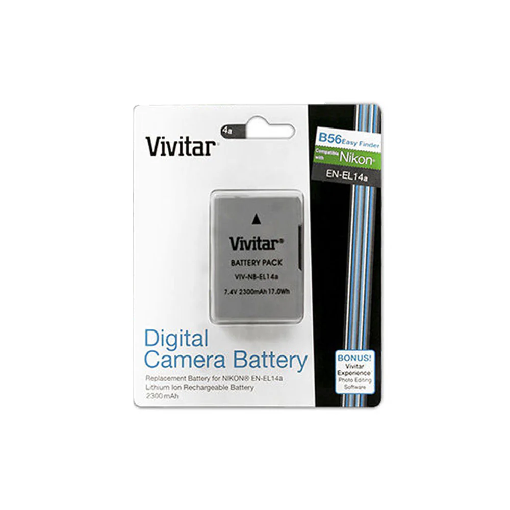 Vivitar EN-EL14a Replacement Batery with Cleaning Cloth for Nikon Digital SLR Cameras - Image 2