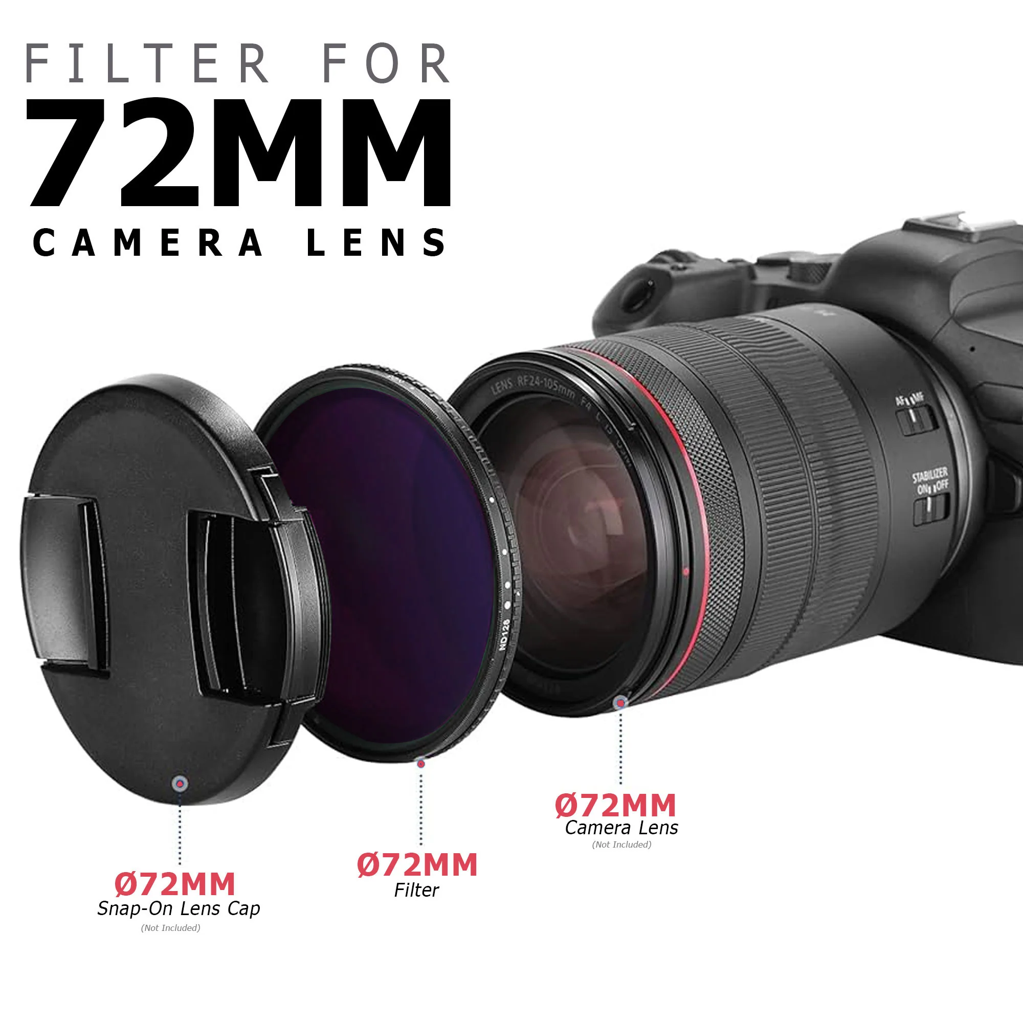 72mm 3 Piece Multi Coated HD Filter Kit (UV, CPL, FLD) for NIkon NIkkor 24-85mm f/3.5-4.5G 24mm f1.8G 58 f1.4G Lenses with 72mm Thread - Image 5