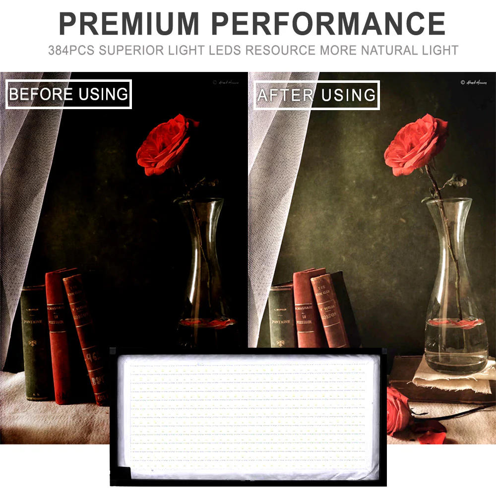 Vivitar Fabric LED Light Panel Roll Up Flexible Compact Mat with Diffuser and Remote Control Daylight 5000K 48W 8000LM 384 SMD LED 90 CRI+ for Traveling Filmmakers Outdoor Photography - Image 7