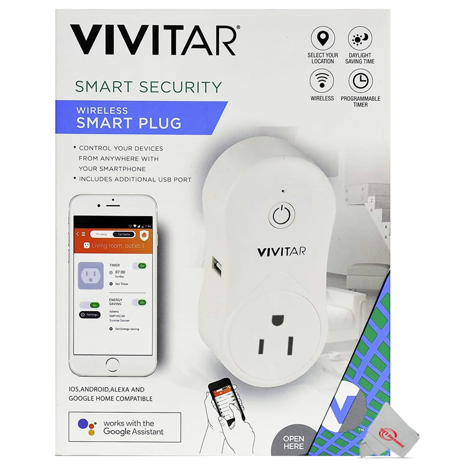 2x Vivitar Smart Home Wi-Fi Outlet + USB Port Compatible with Alexa and Google Home - No Hub Required - Image 5