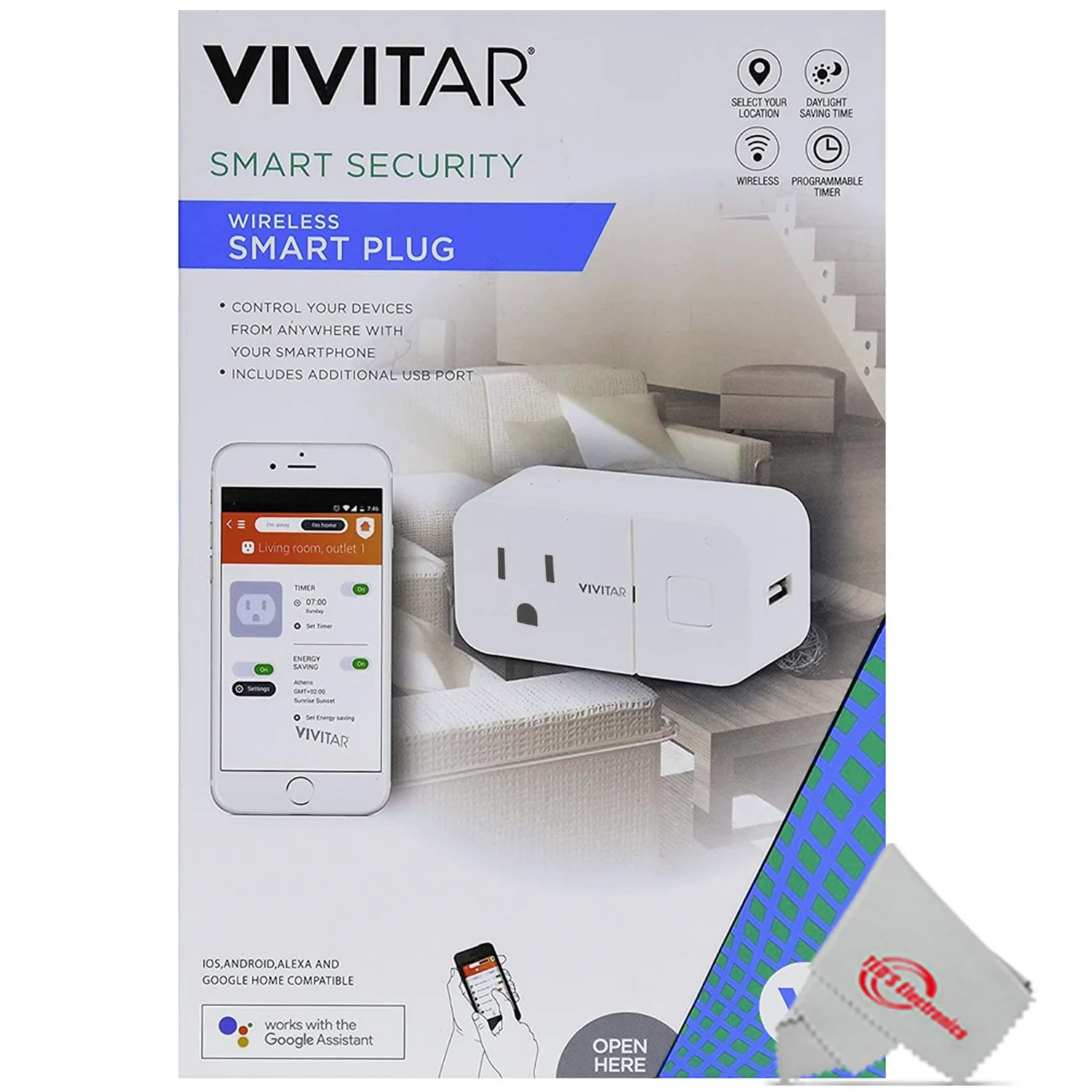 Vivitar Wireless WiFi Smart Plug with USB Port - IOS, Alexa, Android and Google Compatible - 5 Units - Image 4
