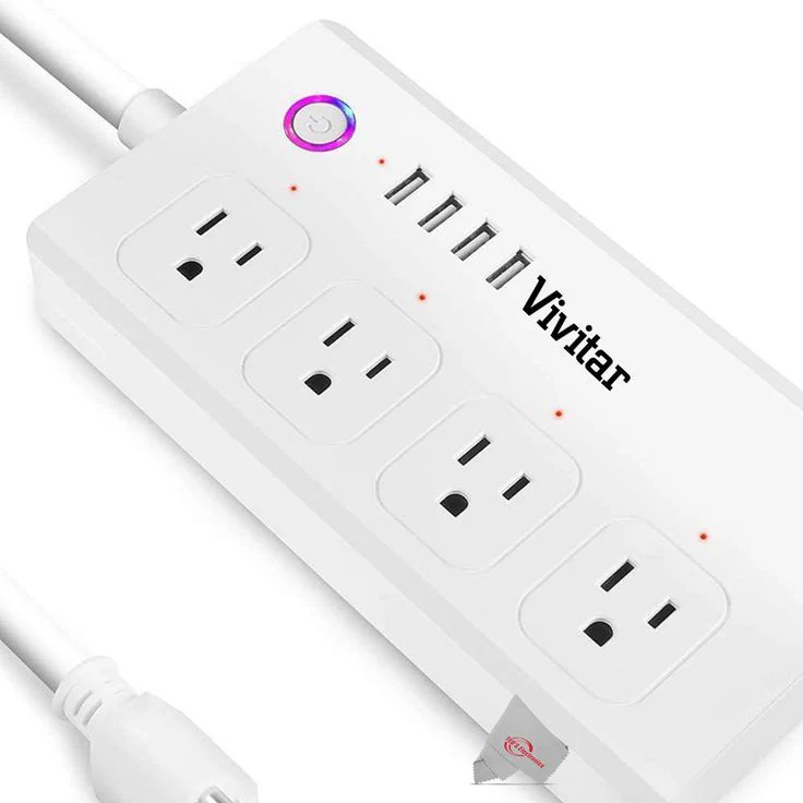 3x Vivitar Smart Home Smart Plug Power Strip 4 Wi-Fi Outlets + 4 USB Ports No Hub Required - Image 2
