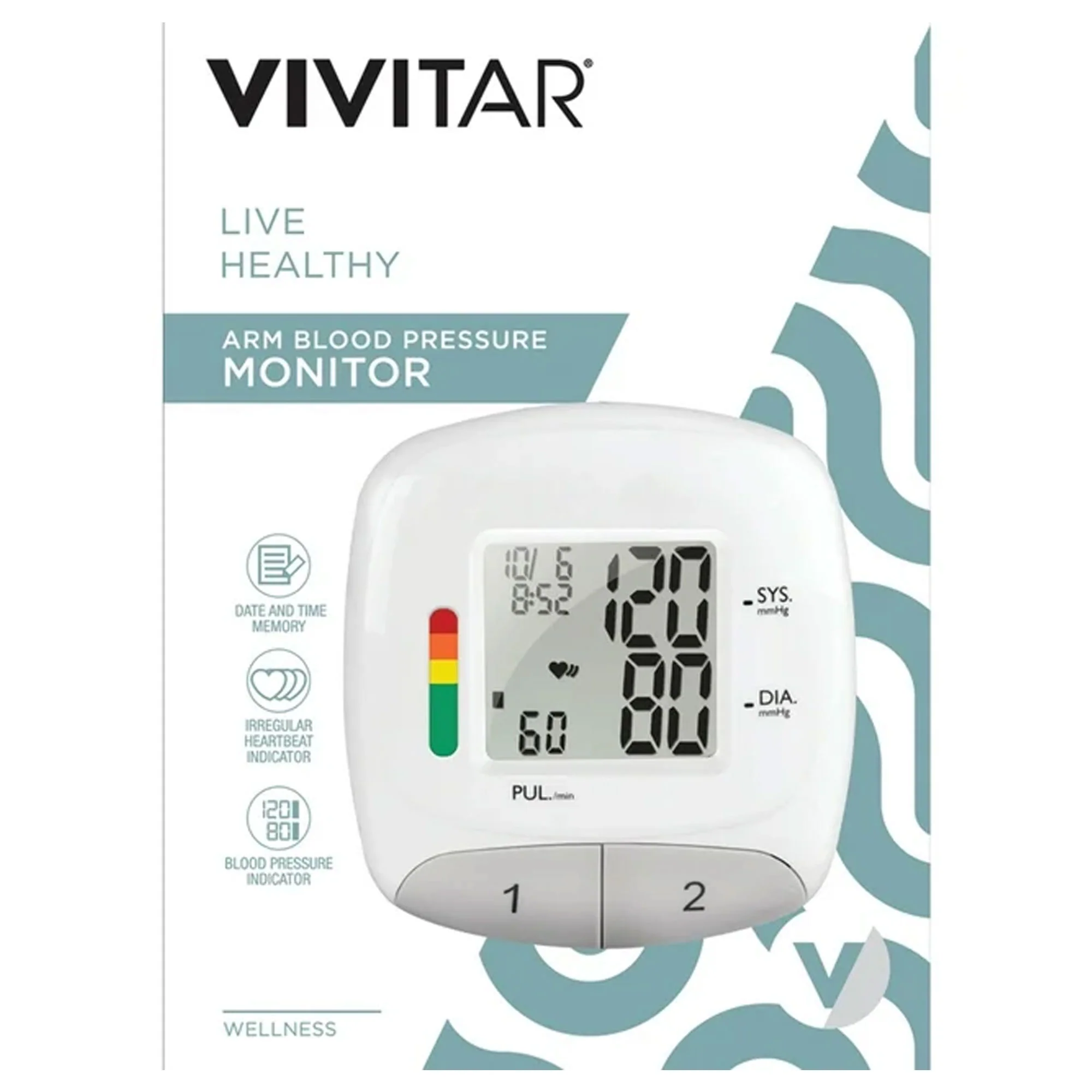 Vivitar Blood Pressure Monitor - Automatic Digital Upper Arm Blood Pressure, Heart Rate PB Machine with Adjustable Cuff, Memory Function - Image 8