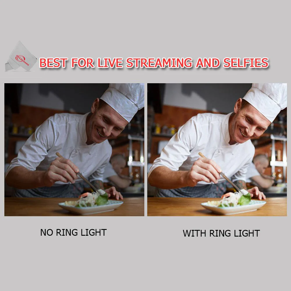 Selfie Ring Light with Cell Phone Holder and Desk Clamp Clip for Live Streaming (2 Pieces) - Image 6