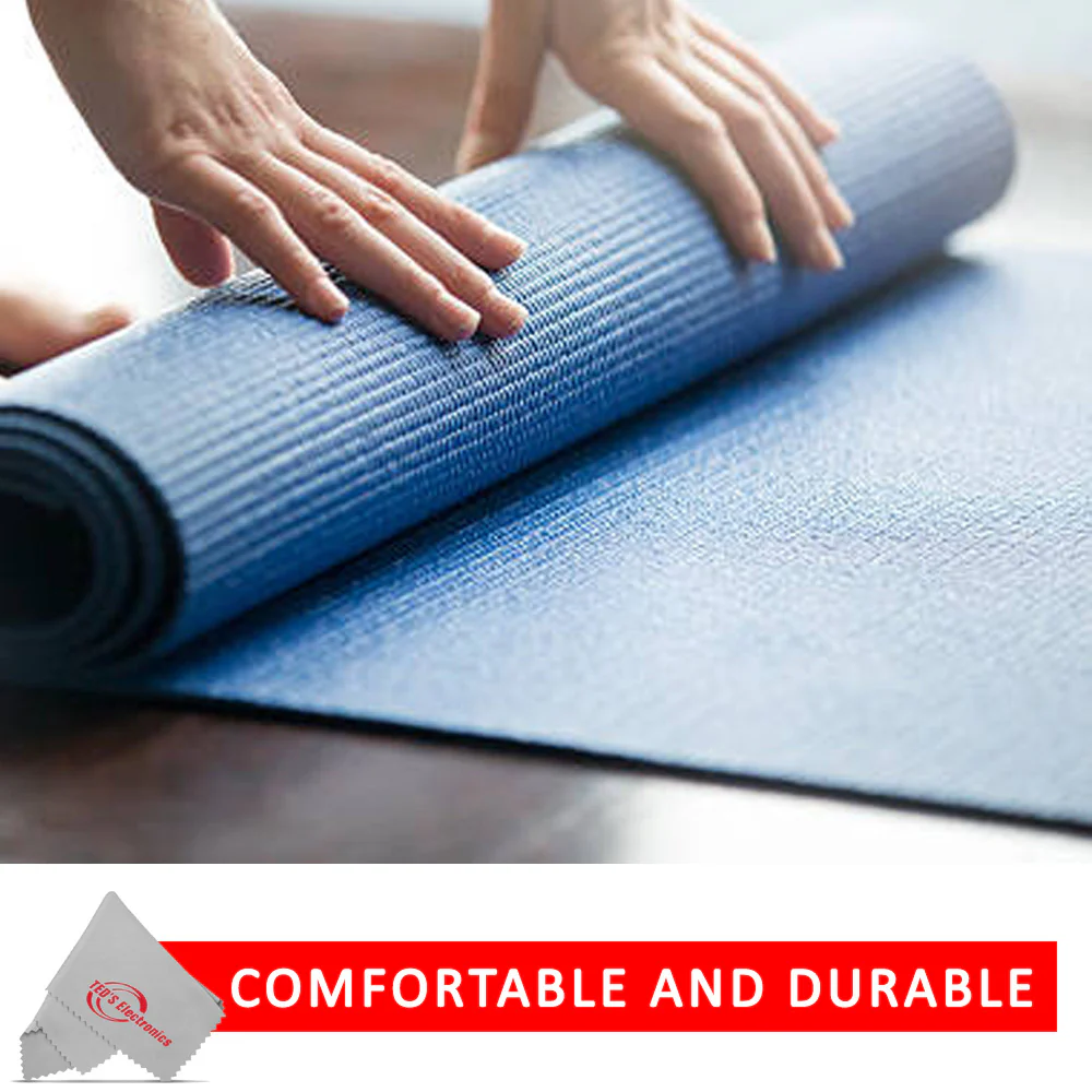 Vivitar PFV8277 5mm  High Density Foam Exercise Roll Up Mat Slip Resistant Surface Blue for Yoga Exercises - Image 4