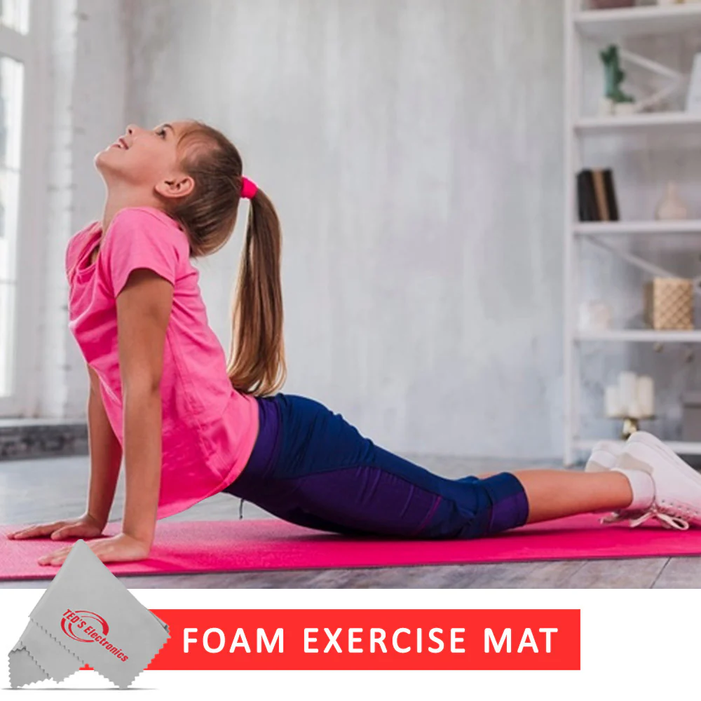 Vivitar PFV8277 5mm  High Density Foam Exercise Roll Up Mat Slip Resistant Surface Pink for Yoga Exercises - Image 3