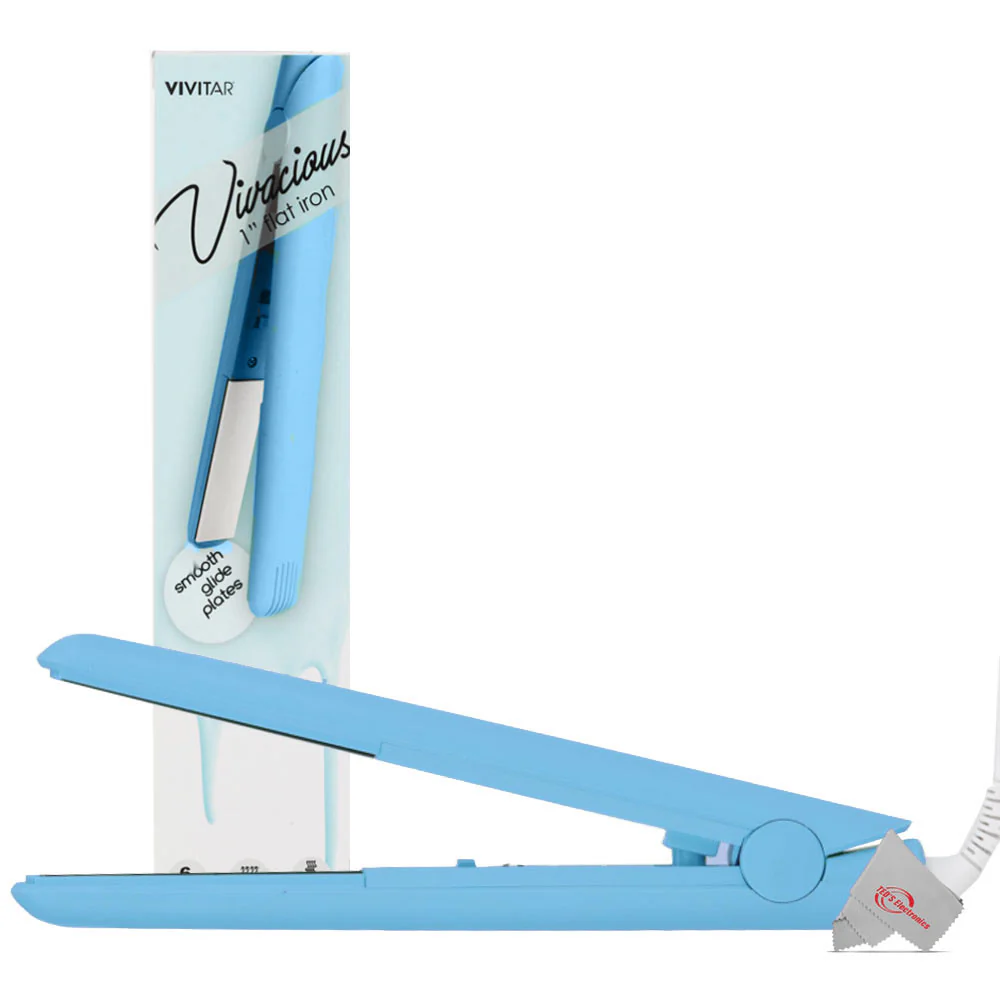 Vivitar PG7230 Ceramic Tourmaline 1 Inch Flat Iron Fast Heating Floating Plates Up to 400° with 6ft Swivel Cord Blue - Image 4