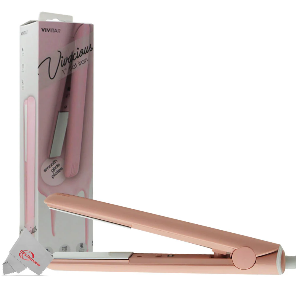 Vivitar PG7230 Ceramic Tourmaline 1 Inch Flat Iron Fast Heating Floating Plates Up to 400° with 6ft Swivel Cord Pink - Image 5