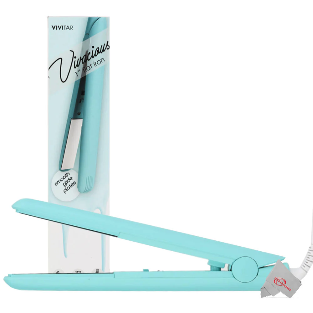 Vivitar PG7230 Ceramic Tourmaline 1 Inch Flat Iron Fast Heating Floating Plates Up to 400° with 6ft Swivel Cord Teal - Image 4
