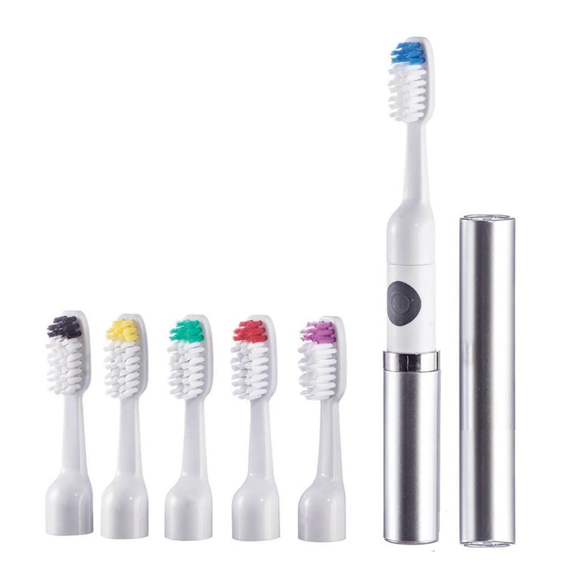 Vivitar Ultrasonic IPX7 Waterproof Electric Toothbrush with Pulsating Head and Germ Protection, 6 Heads Included - Image 2