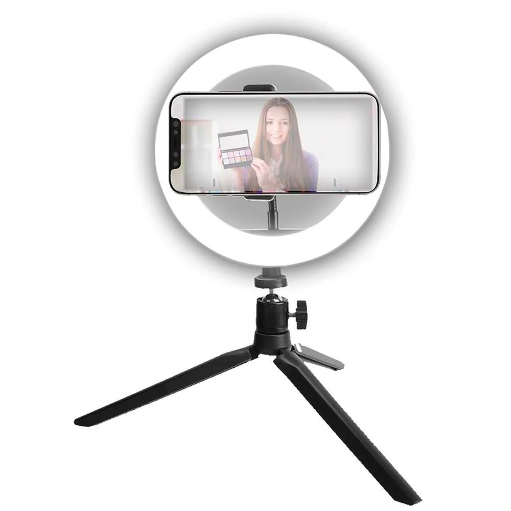 Vivitar 8 Inch LED Ring Light Dimmable Lamp for Iphone Smartphone with Tripod Mount Stand - Image 6