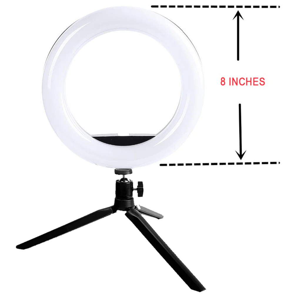 Vivitar 8 Inch LED VIV-RL8KIT Ring Light Dimmable Lamp for Smartphone with Tripod Mount Stand - Image 4