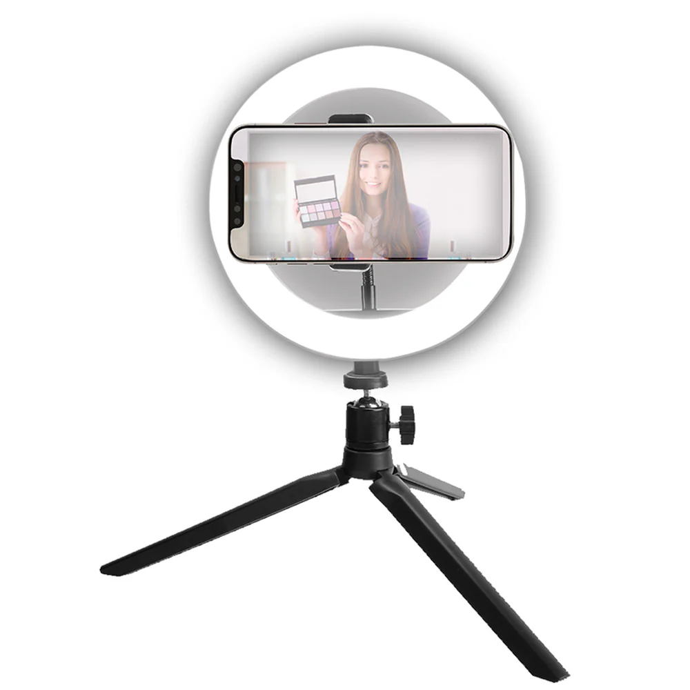 Vivitar 8 Inch LED VIV-RL8KIT Ring Light Dimmable Lamp for Smartphone with Tripod Mount Stand - Image 6
