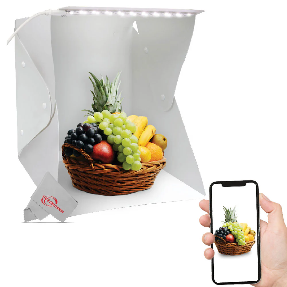 Vivitar 8 Inch Snap Assembly Portable Lightbox for Product Photography with White and Black Backdrops - Image 3