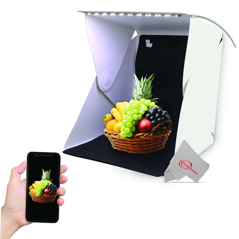 Vivitar 8 Inch Snap Assembly Portable Lightbox for Product Photography with White and Black Backdrops - Image 4