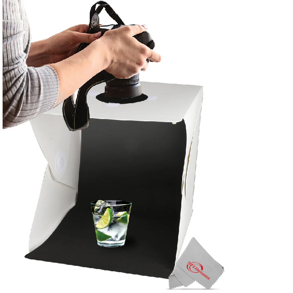 Vivitar 8 Inch Snap Assembly Portable Lightbox for Product Photography with White and Black Backdrops - Image 5