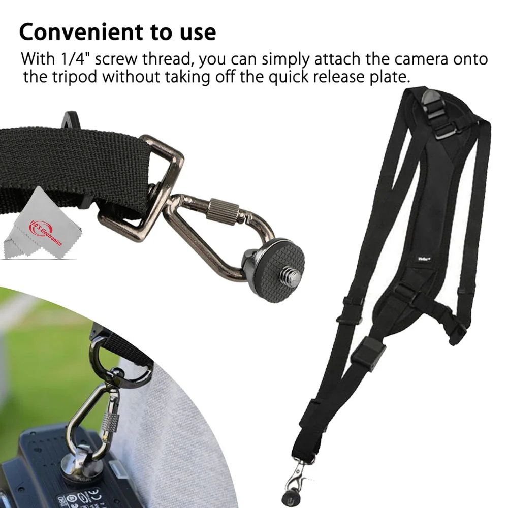 Vivitar SLING1 Padded Neoprene Sling Hands Free Camera Strap with Threaded Fastener 1/4-20 Inch Thread for Active Photographers - Image 2