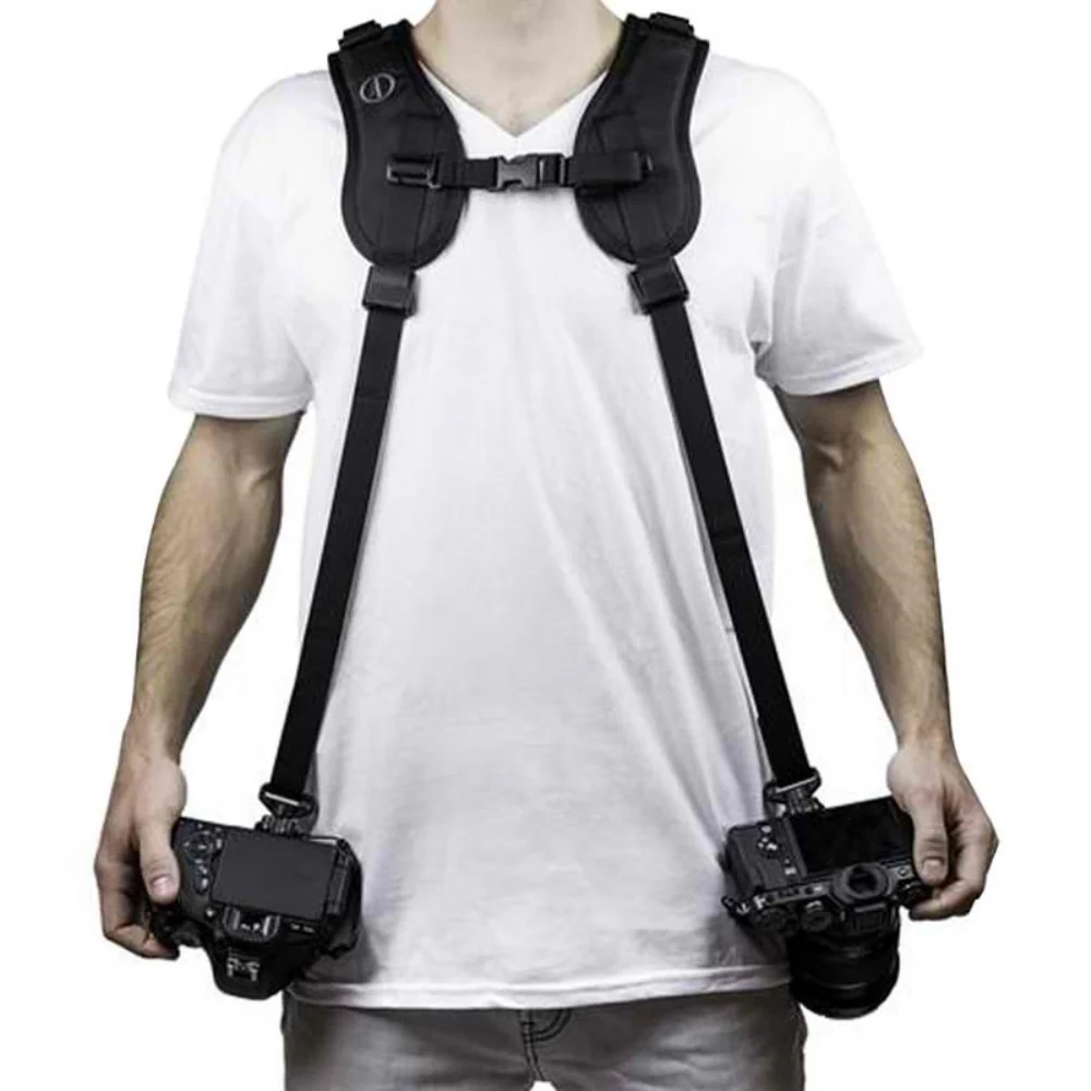 Vivitar Dual Sling Hands Free Camera Harness 1/4 Inch Threaded Camera Mount Securely Holds Two Cameras for Active Photographers - Image 4