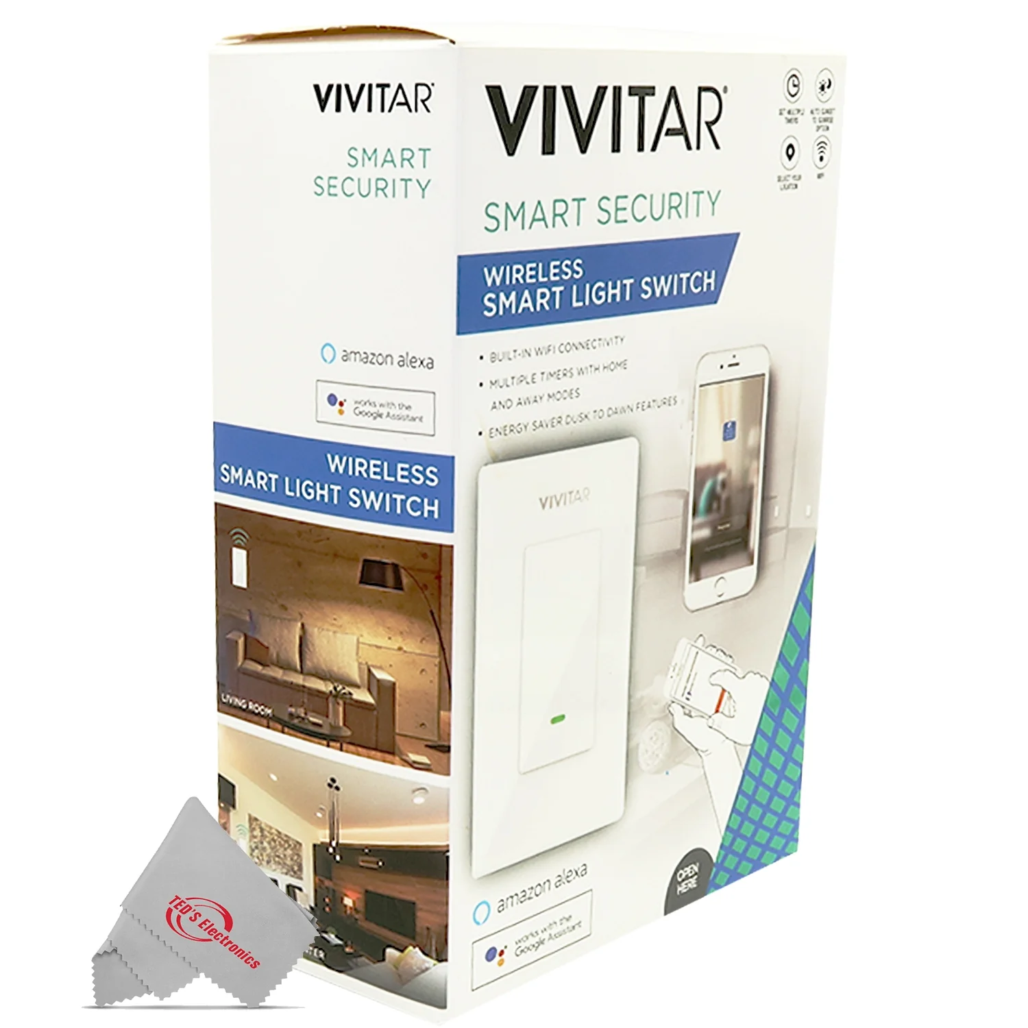 Vivitar Smart Security Wireless Smart Light Switch - 2 Units - Image 3