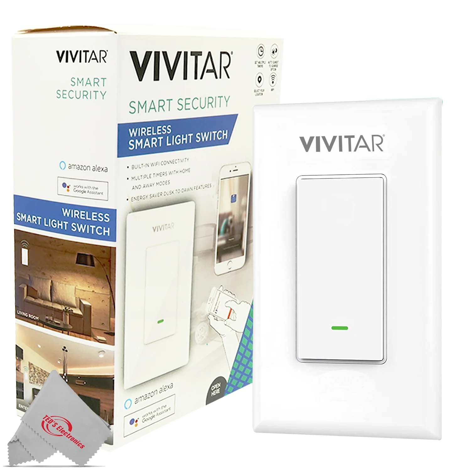 Vivitar Smart Security Wireless Smart Light Switch - 3 Units - Image 3