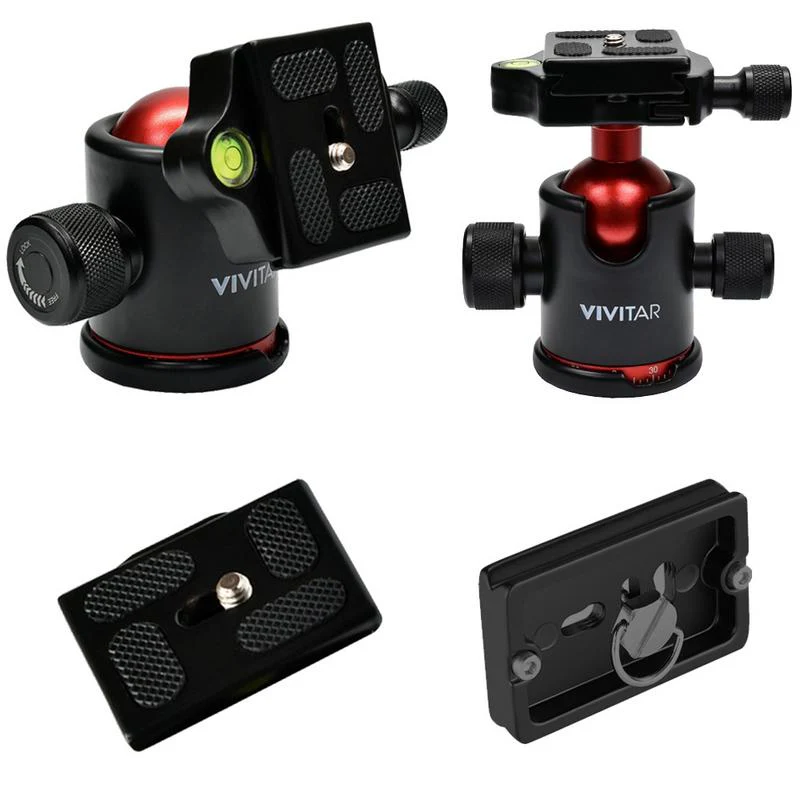 360° Swivel Camera Vivitar Tripod Ball Head with Quick Release Plate - Image 3