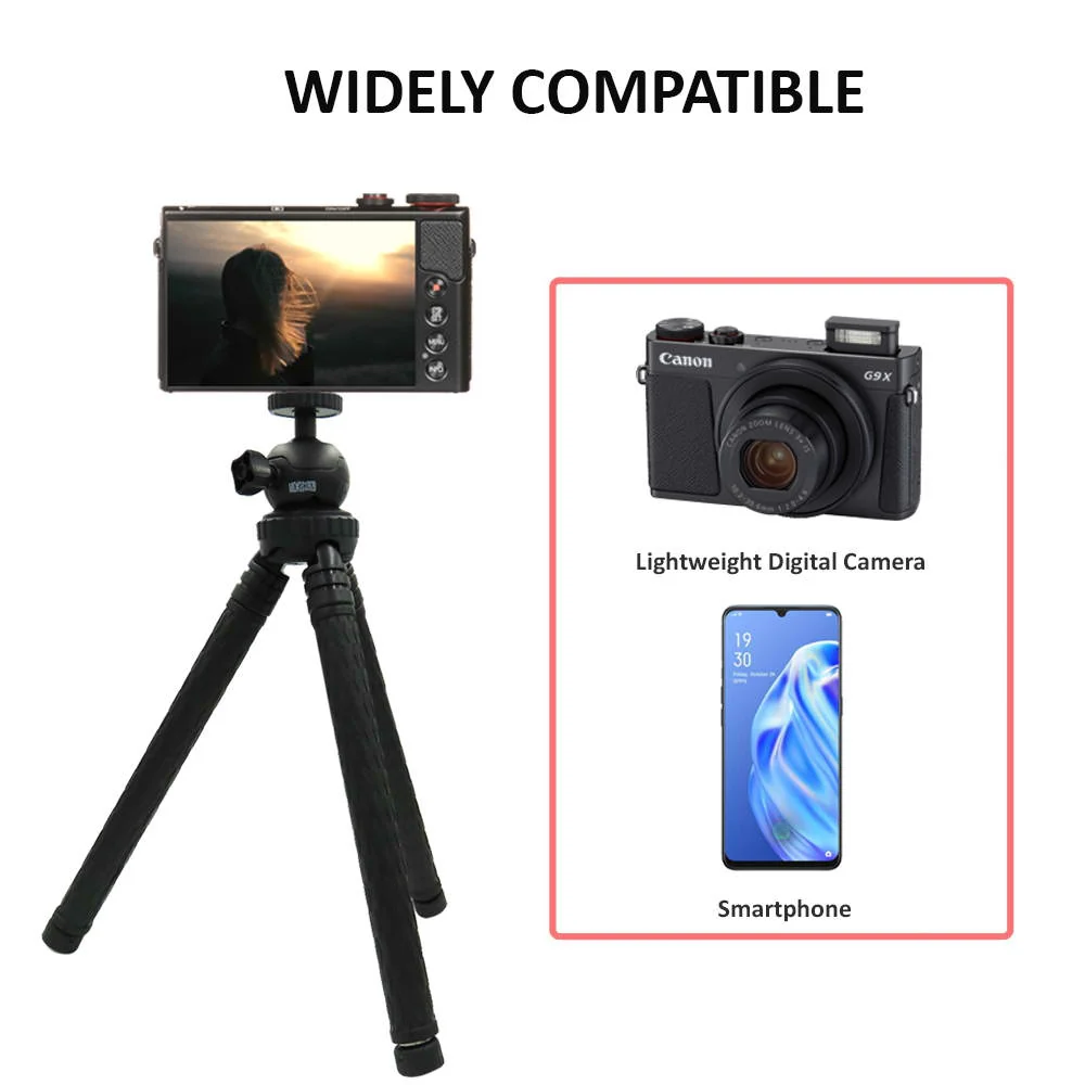 Vivitar 42" Fold Able Travel Tripod 360° Ball Head Rotation with Smart Phone Cradle and Wireless Remote - Image 4