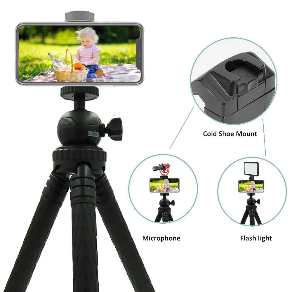 Vivitar 42" Fold Able Travel Tripod 360° Ball Head Rotation with Smart Phone Cradle and Wireless Remote - Image 5