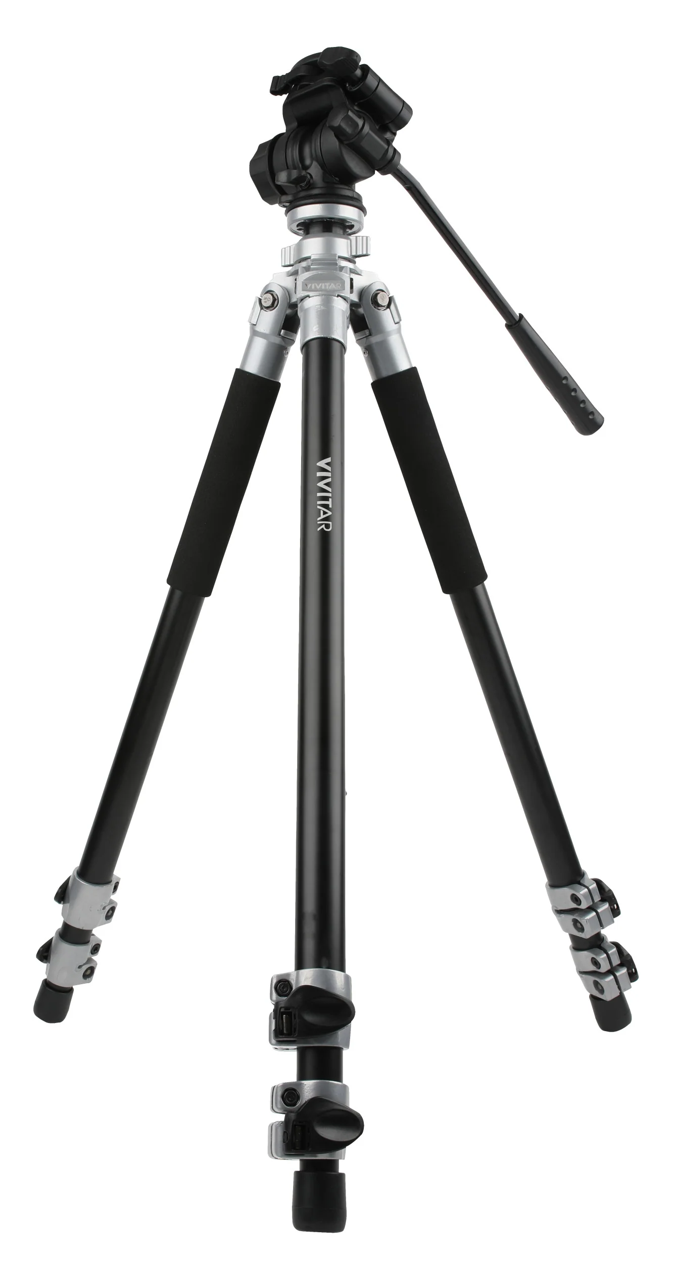 Vivitar Cinema 71 Inch Aluminum Alloy Tripod 360° Fluid Head with Pan Tilt - Image 11