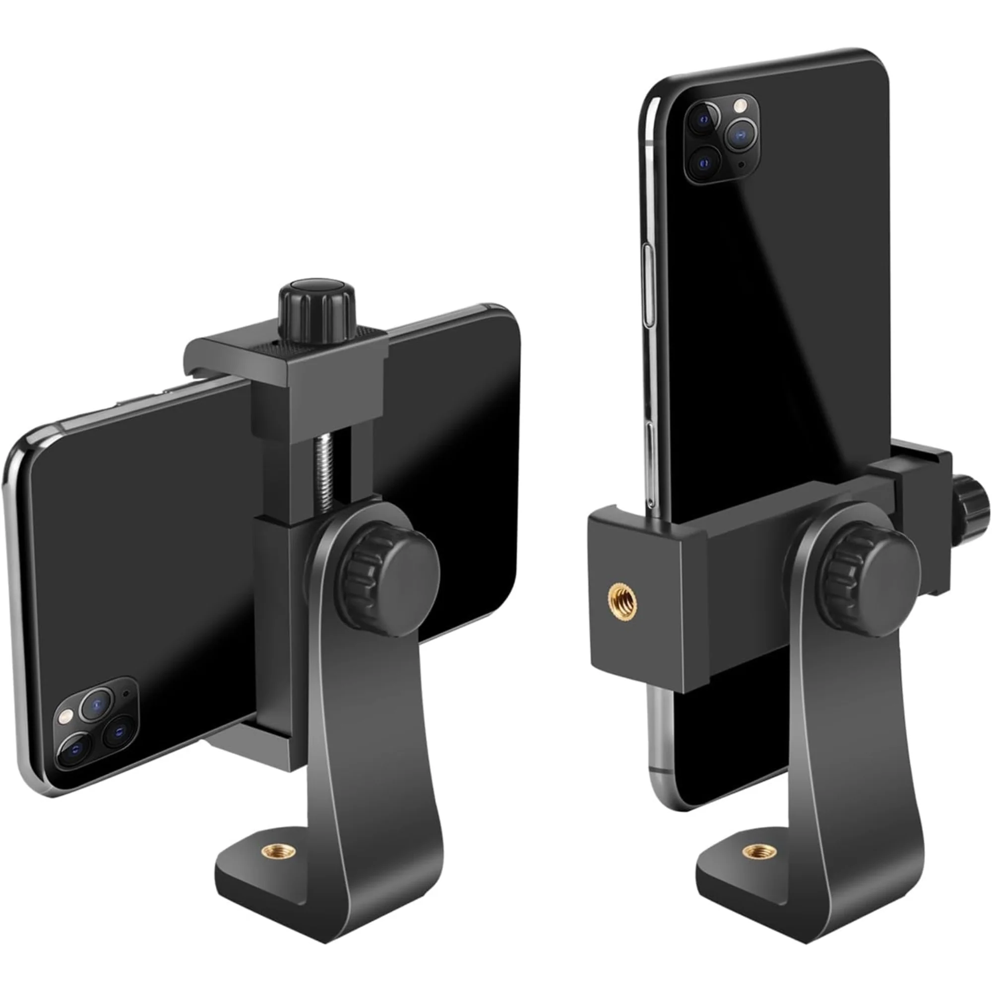 Premium Smartphone Holder Vertical Horizontal Rotatable Tripod Mount Adapter Bracket with 1/4 inch Screw for iPhone, Android Cell Phone, Selfie Stick, Camera Stand - Image 2