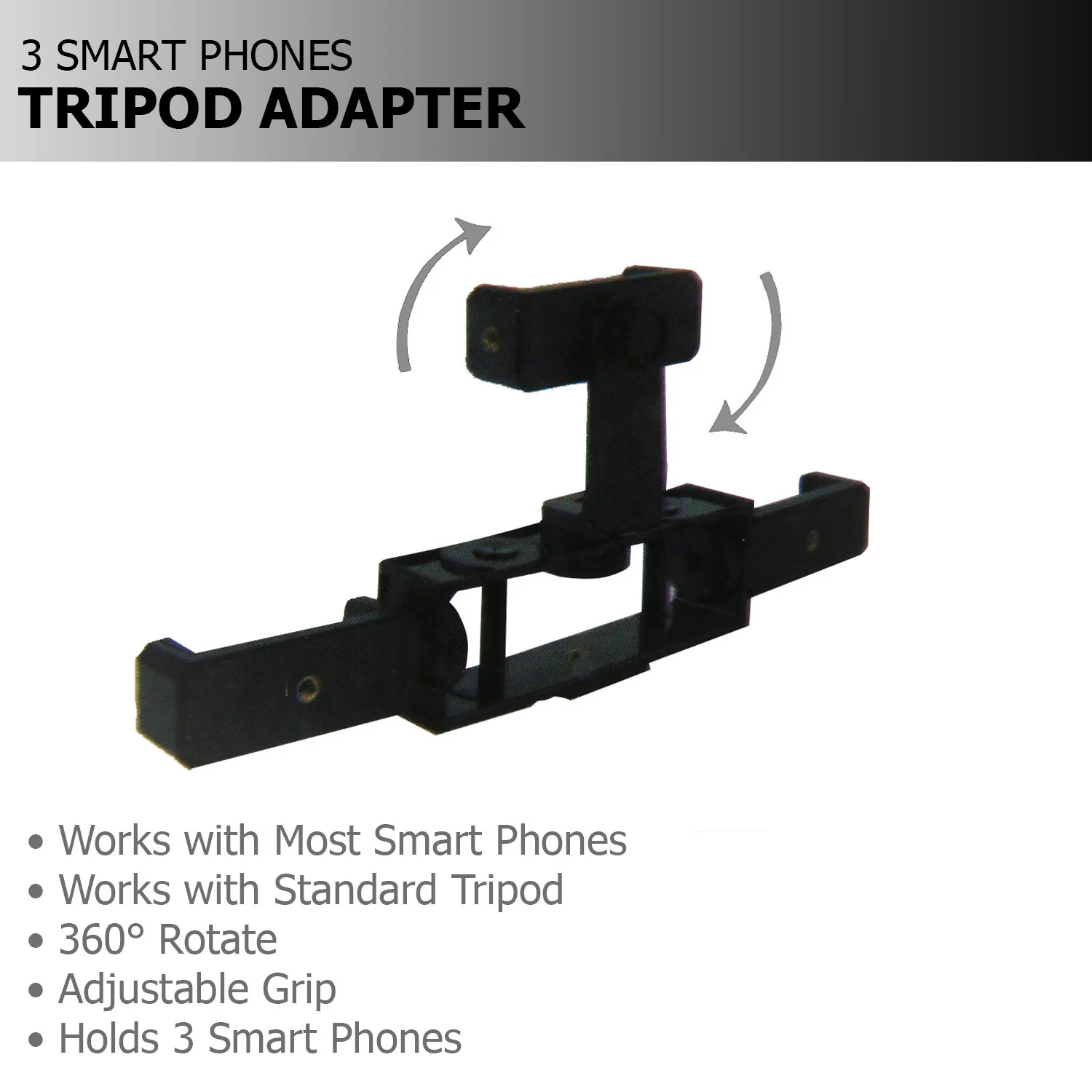 Triple Smartphone Mount Adapter for Tripods Monopods Selfie Sticks + Streaming Essentials Selfie Tripod Selfie Stick for Smartphones Cameras and GoPro - Image 7